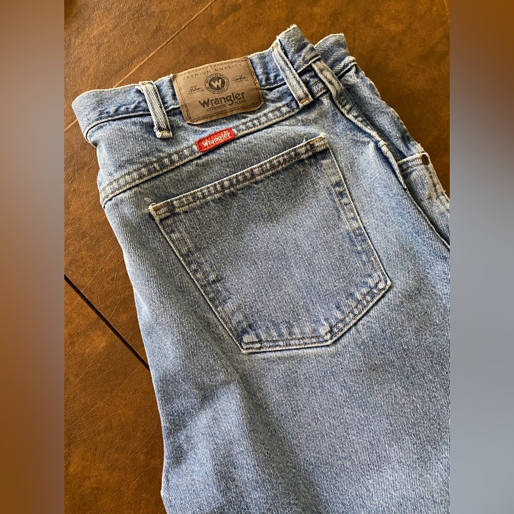 Vintage 90s Premium Red Tag Wrangler Plain Pocket Blue Jeans 38 x 29